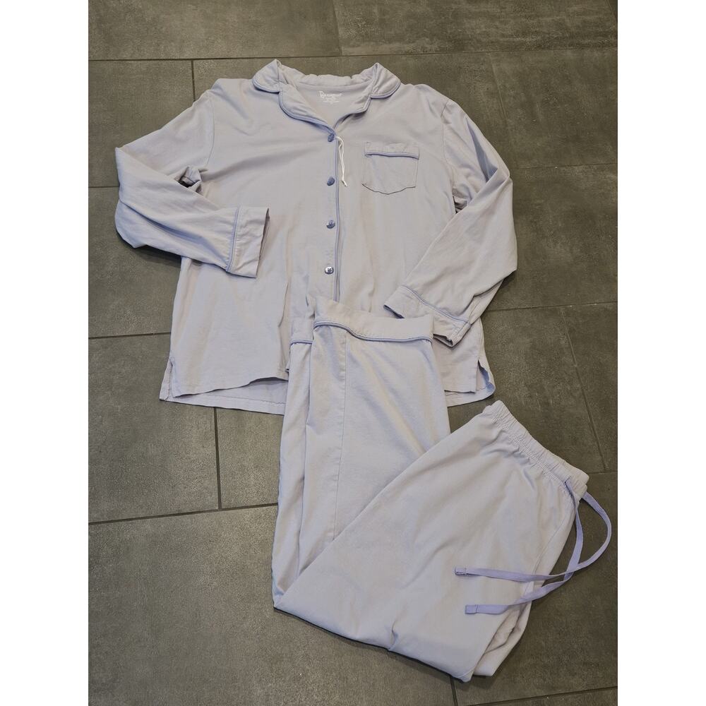 NWOT Pajamagram 2 Piece Lavender Purple PJ Set Size M Medium Cotton Longsleeve